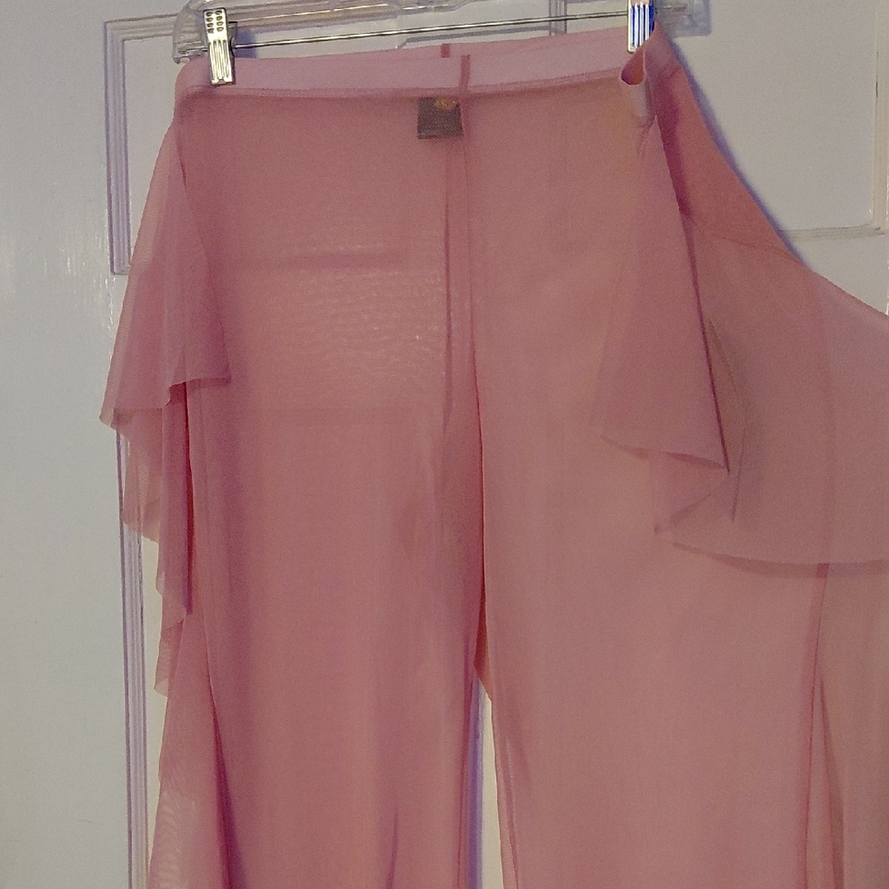Elegant Pink Sheer Women's Pants